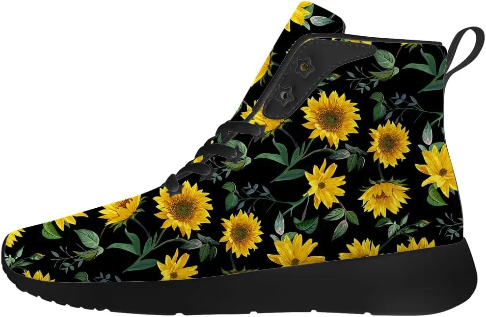 Sunflower Shoes for Men Women High Top Sneakers Casual Shoes Gifts for Girlfriend Boyfriend
