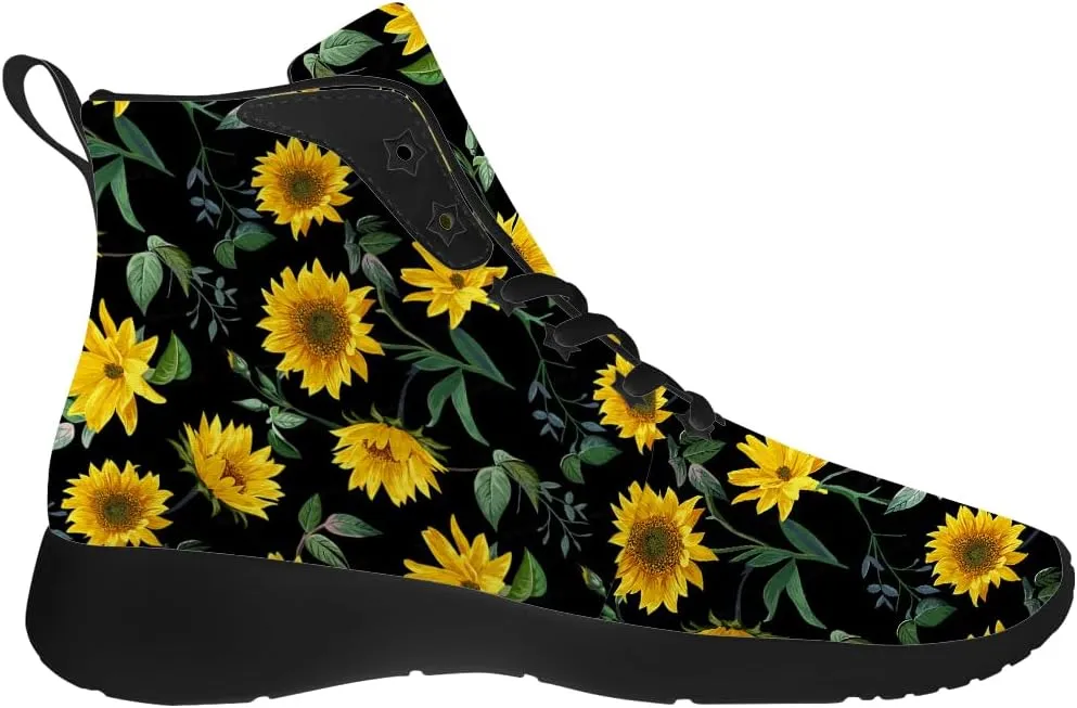 Sunflower Shoes for Men Women High Top Sneakers Casual Shoes Gifts for Girlfriend Boyfriend