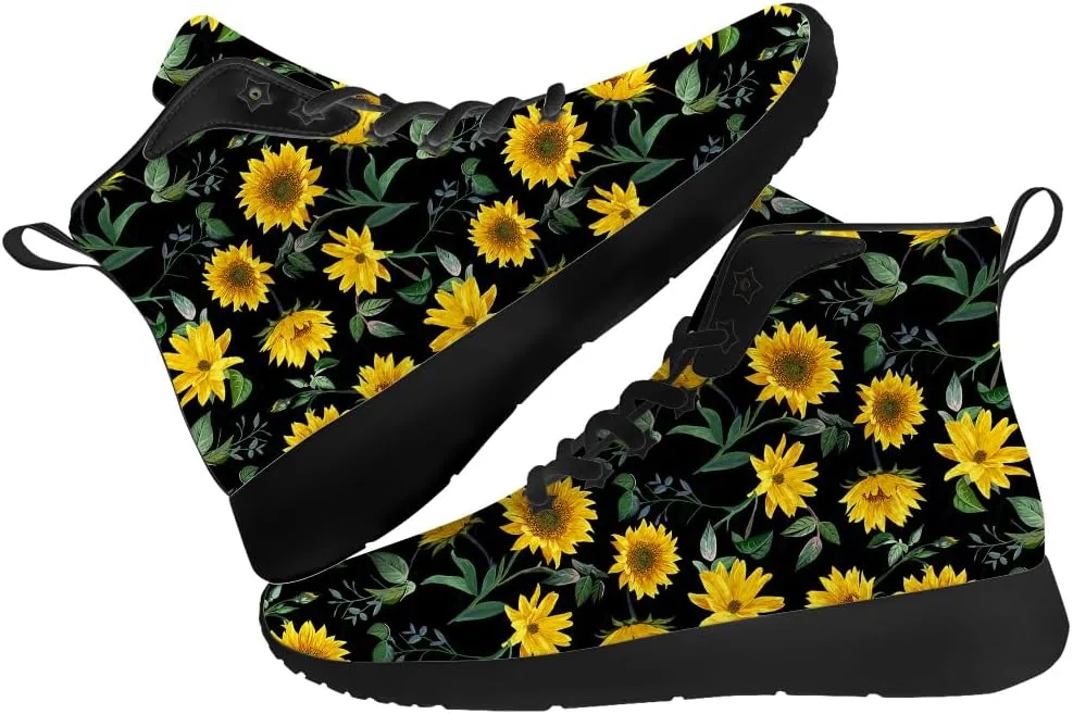 Sunflower Shoes for Men Women High Top Sneakers Casual Shoes Gifts for Girlfriend Boyfriend