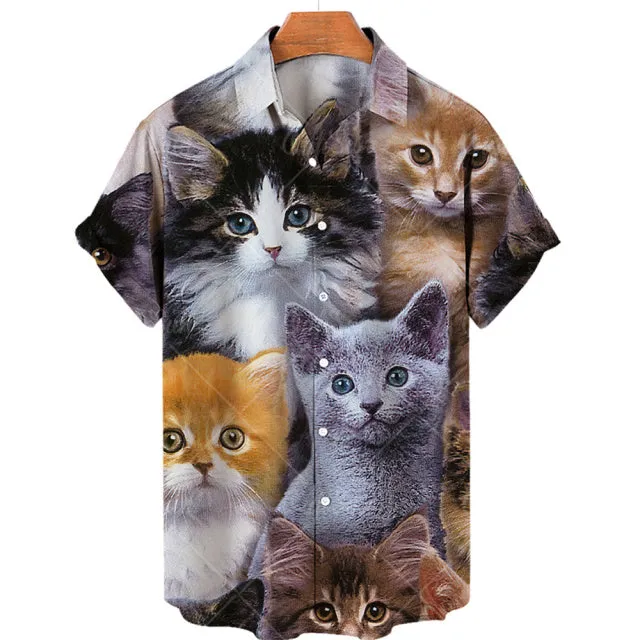 TEEK - Mens Cat Short Sleeve Shirts
