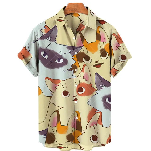 TEEK - Mens Cat Short Sleeve Shirts