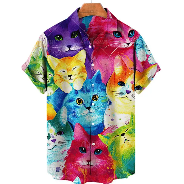 TEEK - Mens Cat Short Sleeve Shirts