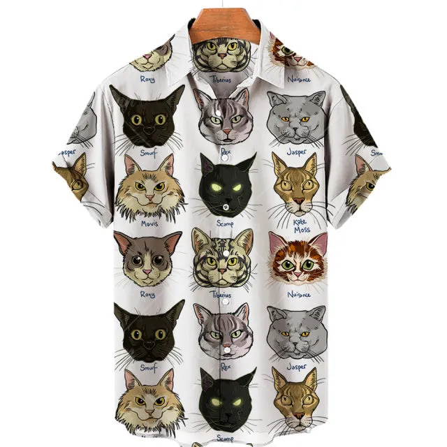 TEEK - Mens Cat Short Sleeve Shirts