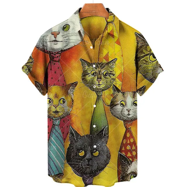 TEEK - Mens Cat Short Sleeve Shirts
