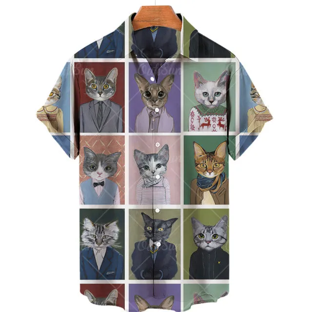 TEEK - Mens Cat Short Sleeve Shirts
