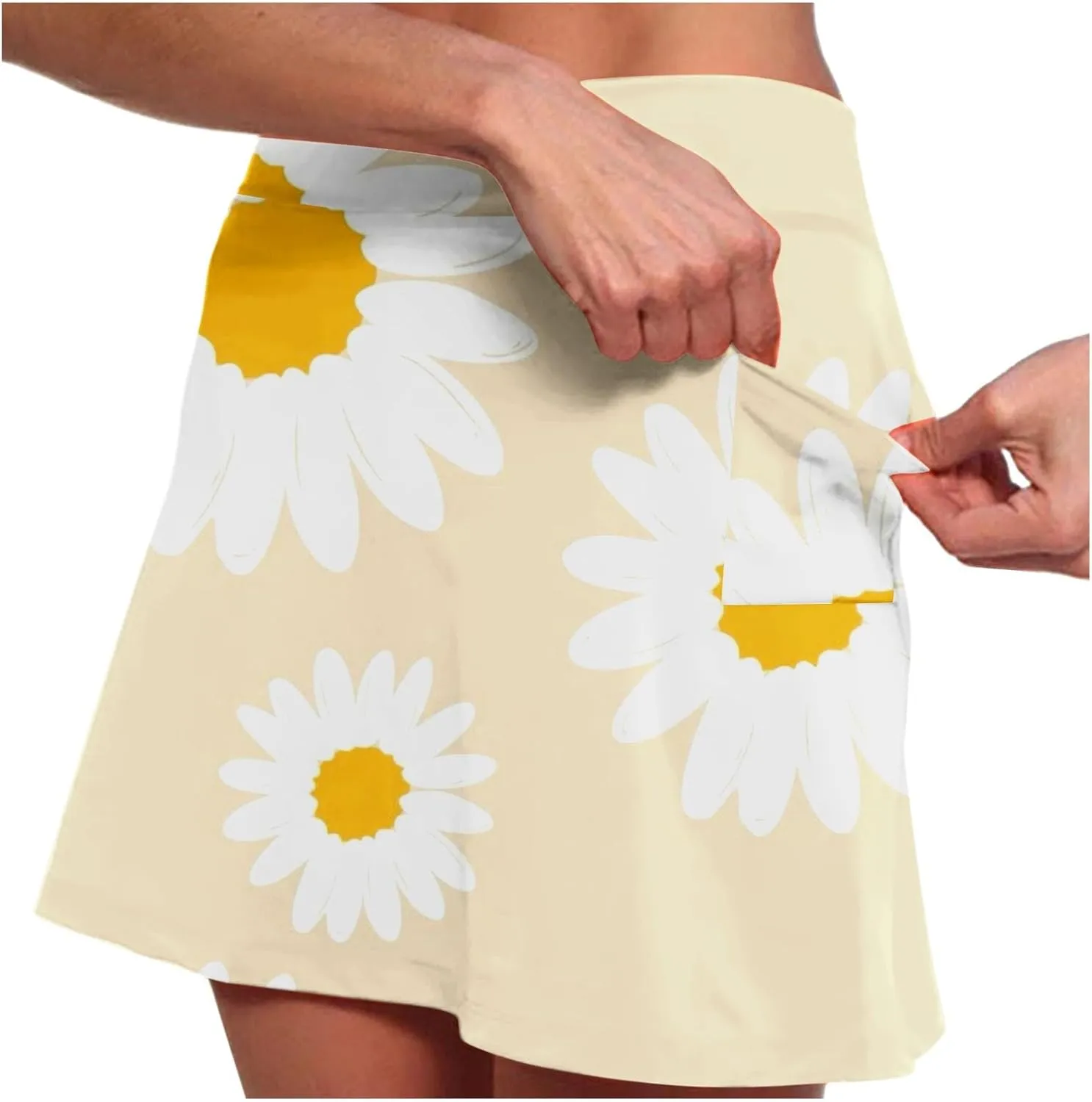 Tennis Golf Skorts for Women with Pockets Leaves Print Plus Size Skorts 2025 Summer High Waist Athletic Skirts
