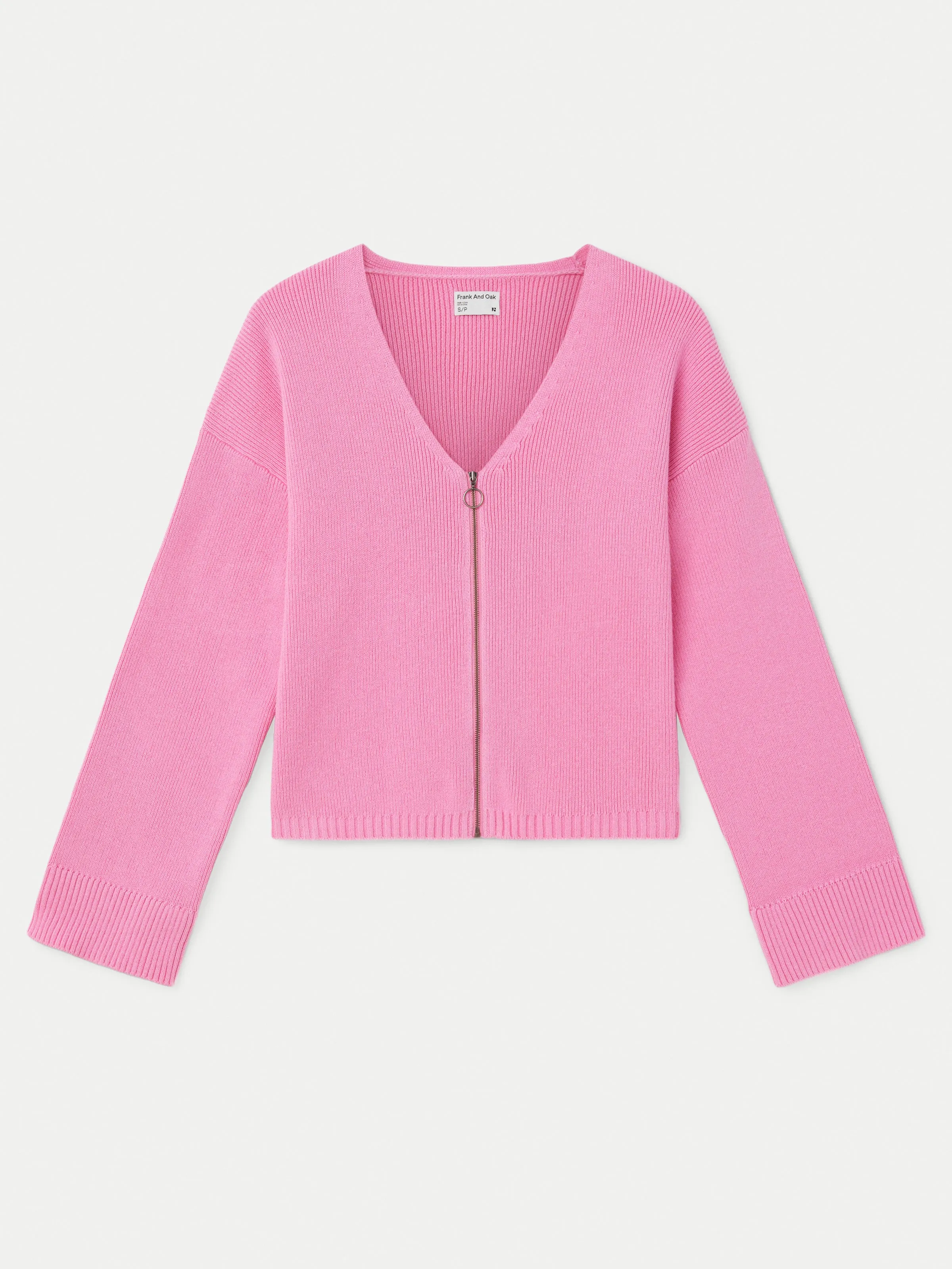 The Bell Sleeve Zip Up Sweater in Orchid