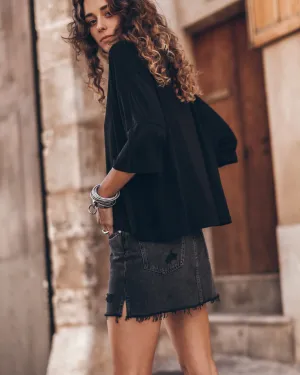 The Black Loose Lyocell T-Shirt