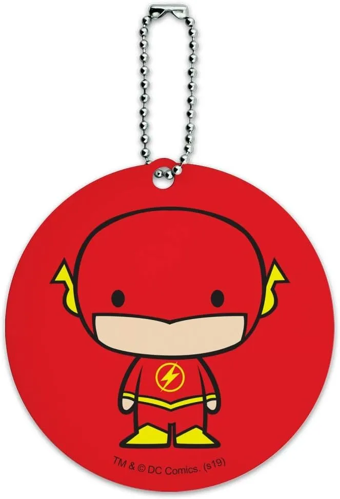 The Flash Cute Chibi Character Round Luggage ID Tag Card Suitcase Carry-On