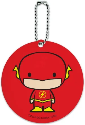 The Flash Cute Chibi Character Round Luggage ID Tag Card Suitcase Carry-On