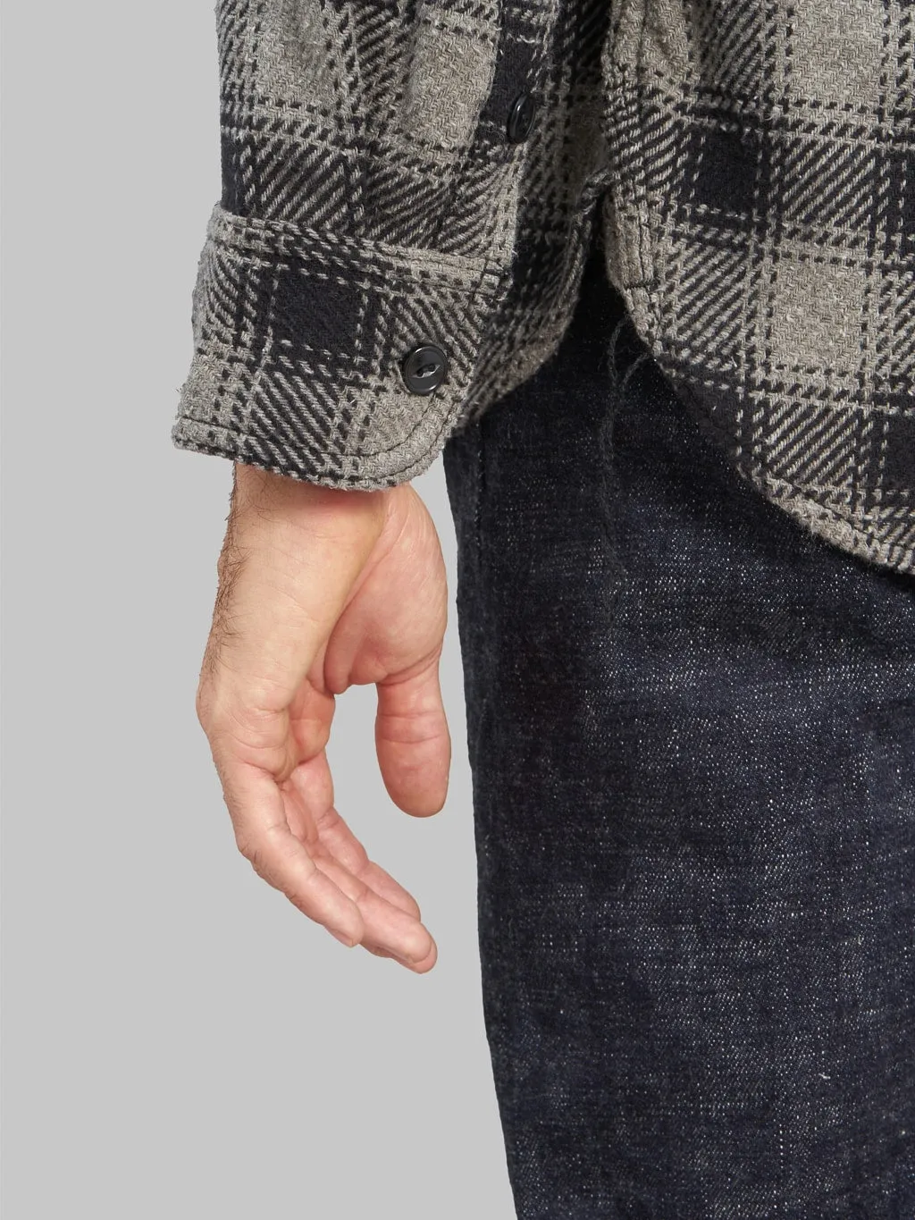 The Strike Gold SGS2203 Recycled Cotton Flannel Mixed Nep Check Work Shirt Grey