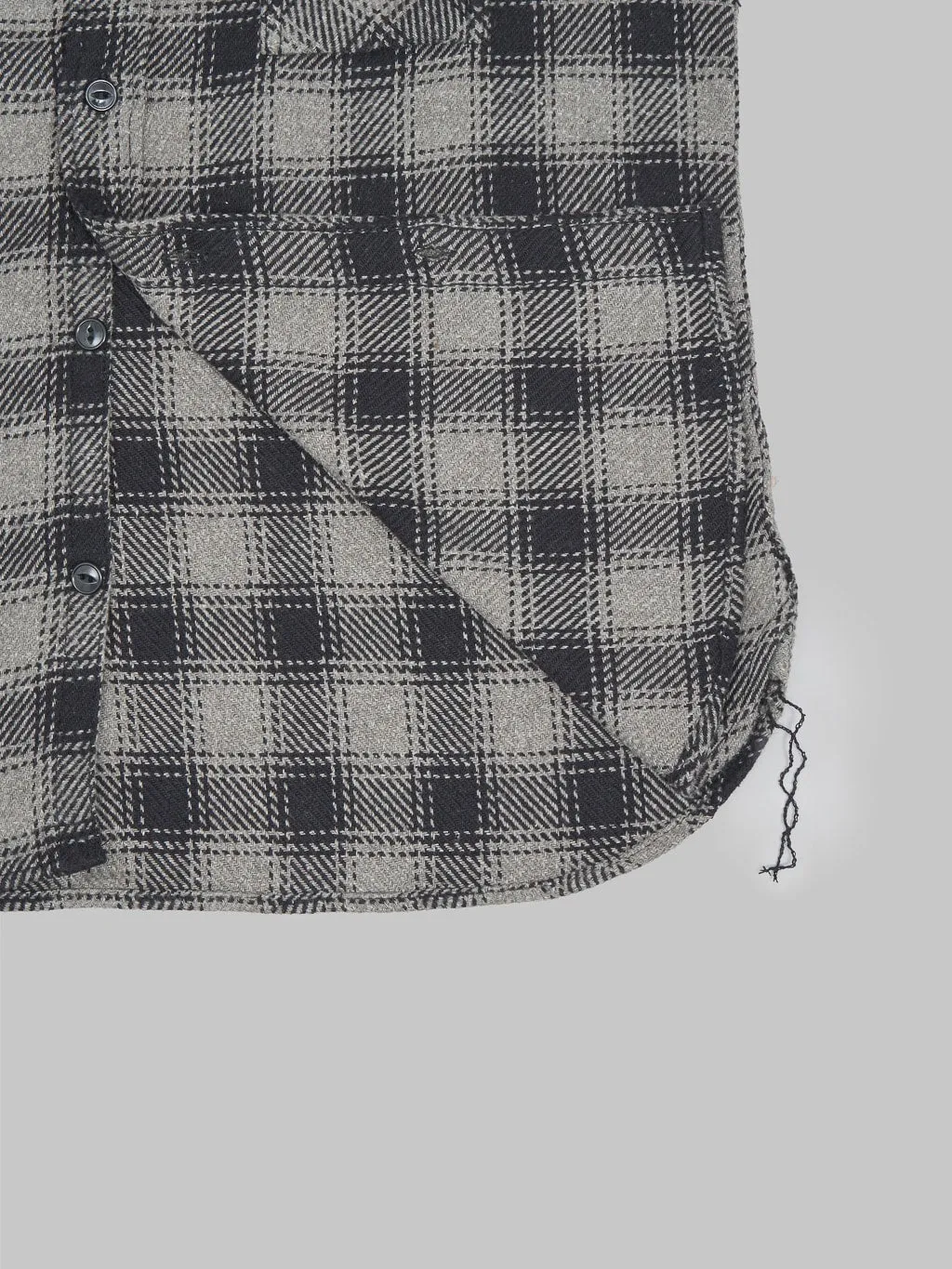 The Strike Gold SGS2203 Recycled Cotton Flannel Mixed Nep Check Work Shirt Grey