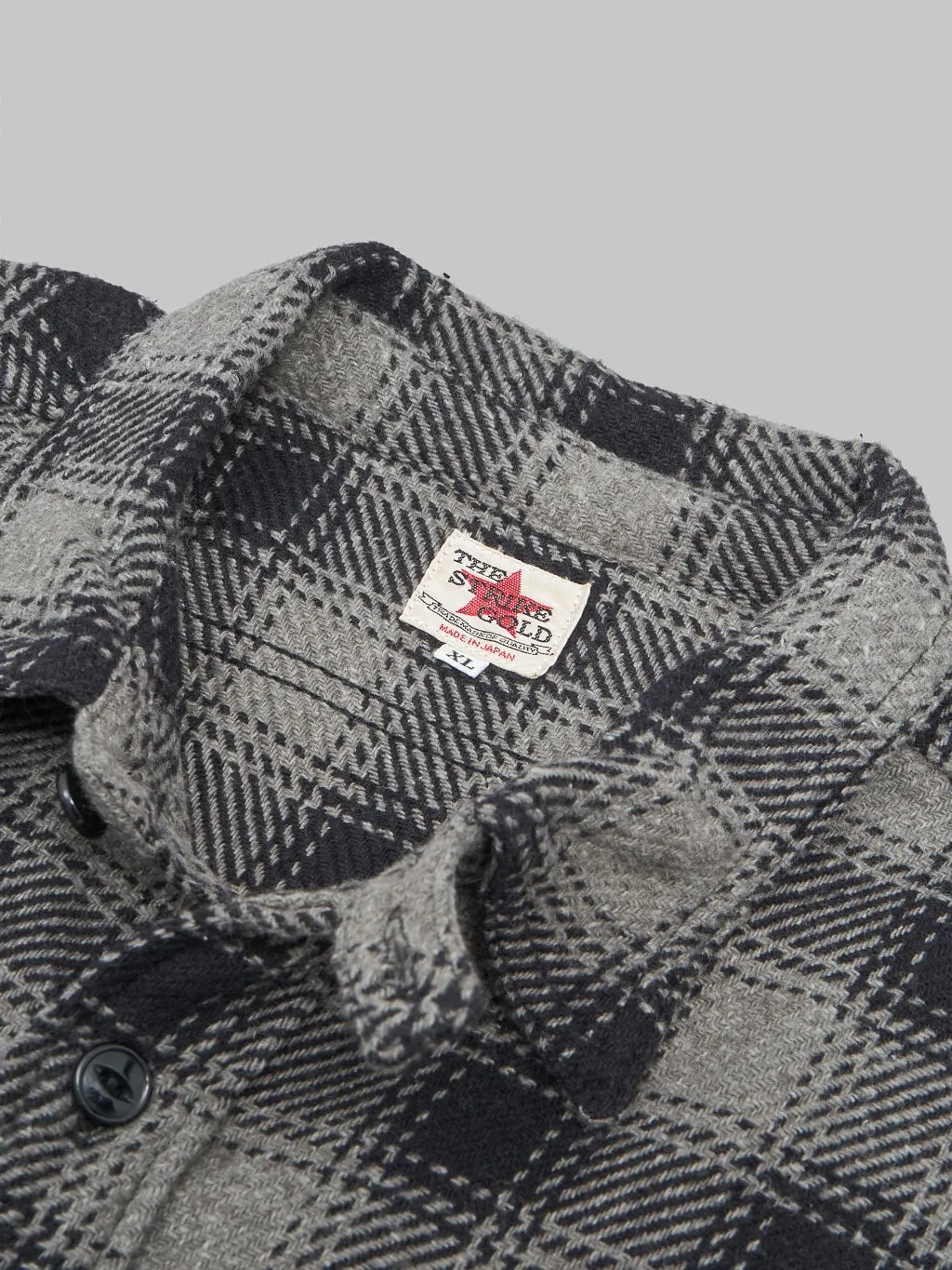 The Strike Gold SGS2203 Recycled Cotton Flannel Mixed Nep Check Work Shirt Grey