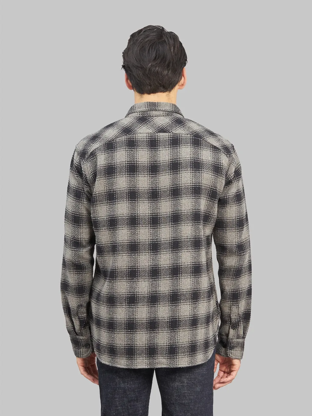 The Strike Gold SGS2203 Recycled Cotton Flannel Mixed Nep Check Work Shirt Grey