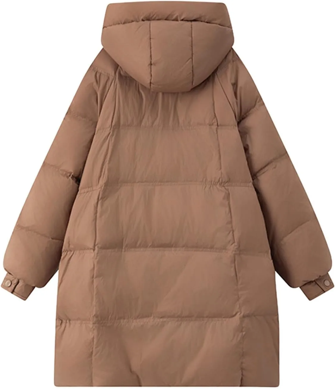 Thicken Winter Down Coats For Women Casual Long Sleeve Puffer Jackets Overcoats Windproof Hooded Quilted Trench Coats