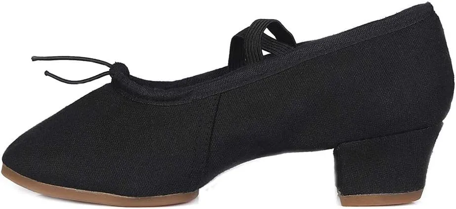 TINRYMX Women Latin Dance Shoes Ballroom Canvas Dance Shoes with Rubber Sole