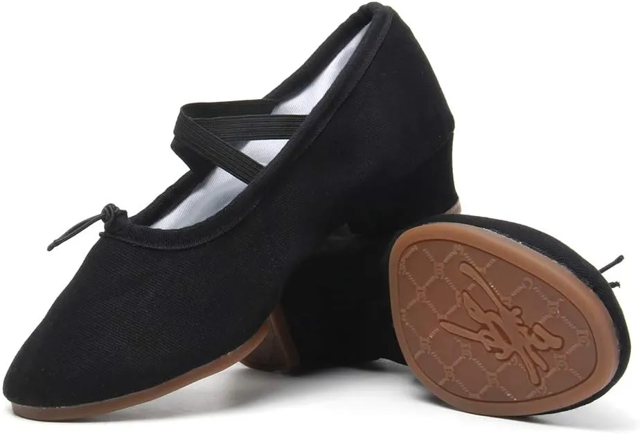 TINRYMX Women Latin Dance Shoes Ballroom Canvas Dance Shoes with Rubber Sole