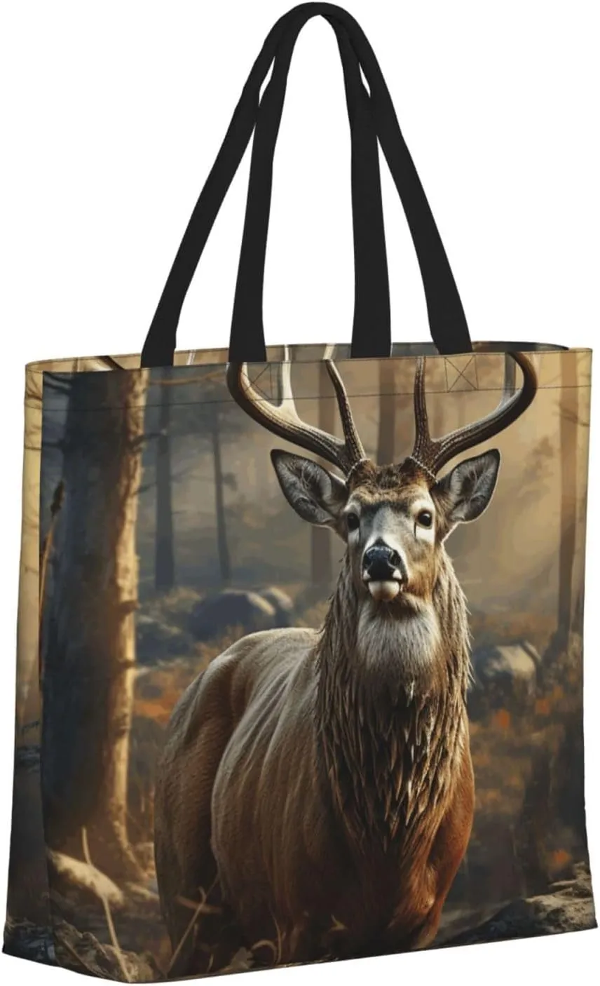 Tote Bag for Women Reusable Grocery Bags Dragonflies Grey Tote Bag with Inner Pocket Travel Tote for Shopping