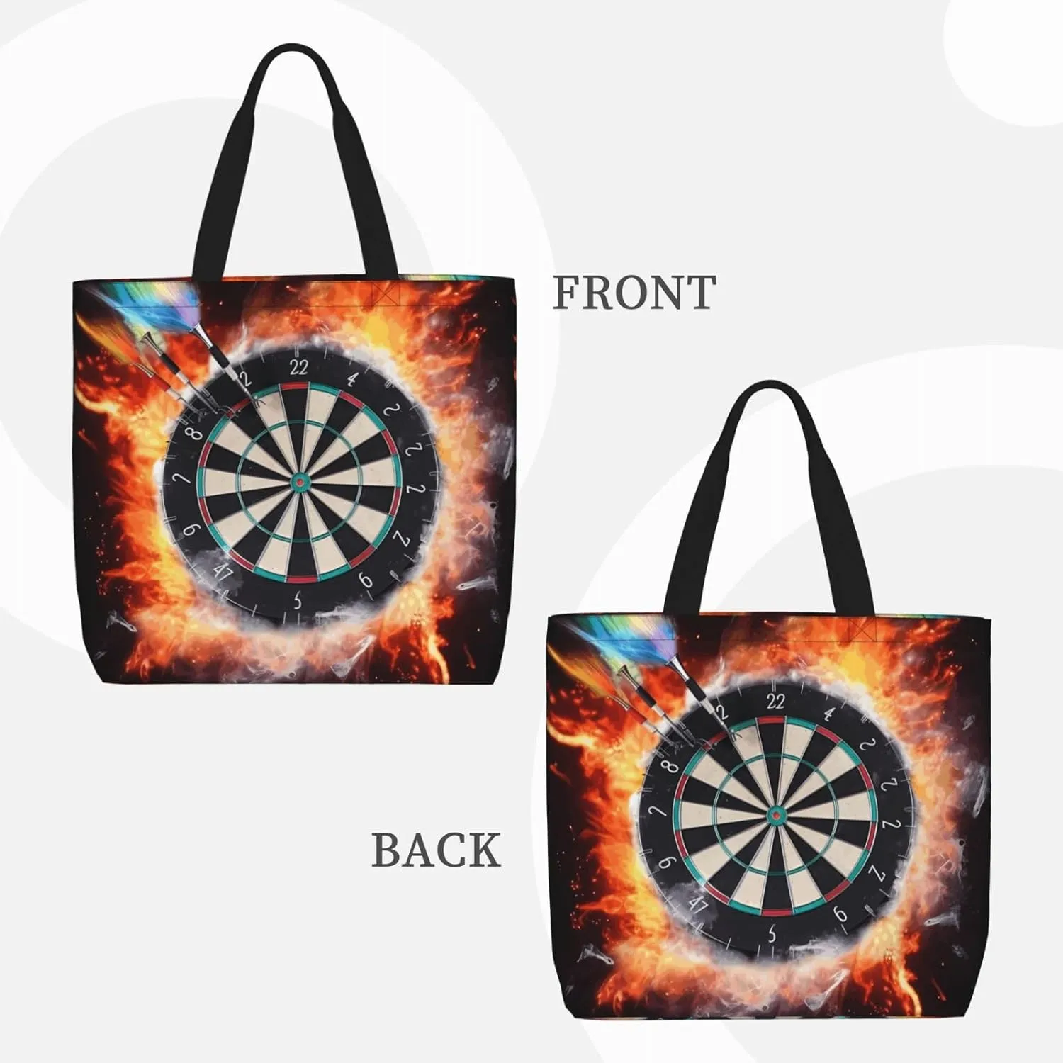 Tote Bag for Women Reusable Grocery Bags Dragonflies Grey Tote Bag with Inner Pocket Travel Tote for Shopping