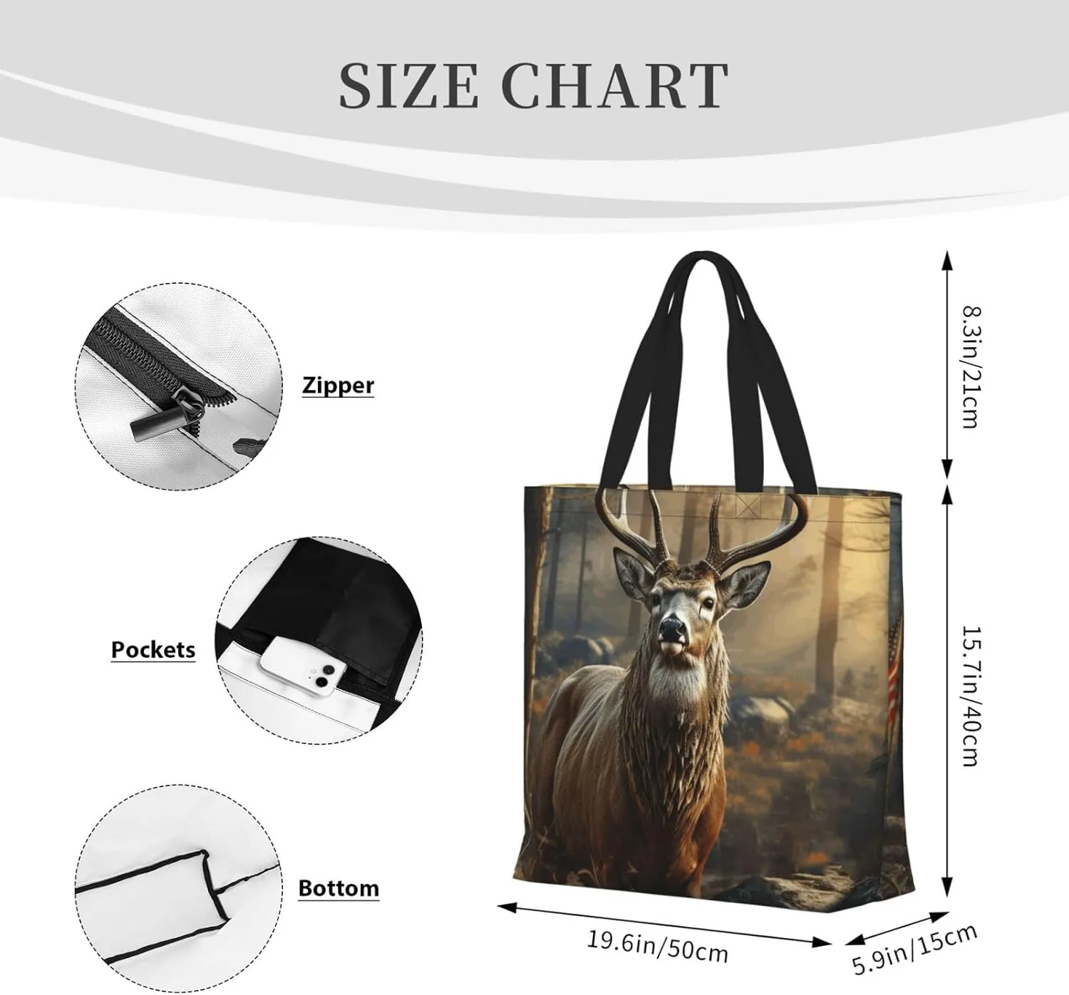 Tote Bag for Women Reusable Grocery Bags Dragonflies Grey Tote Bag with Inner Pocket Travel Tote for Shopping