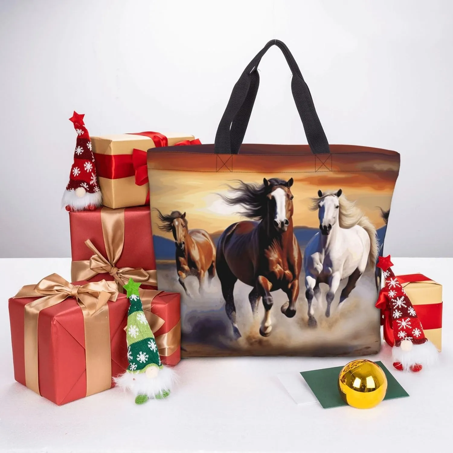 Tote Bag for Women Reusable Grocery Bags Seals on ice Tote Bag with Inner Pocket Travel Tote for Shopping