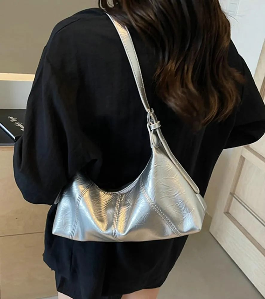 Trendy Dumpling Shoulder Bags for Women Small Vegan Leather Crossbody Totes Purse Soft Handbag Ladies Satchels