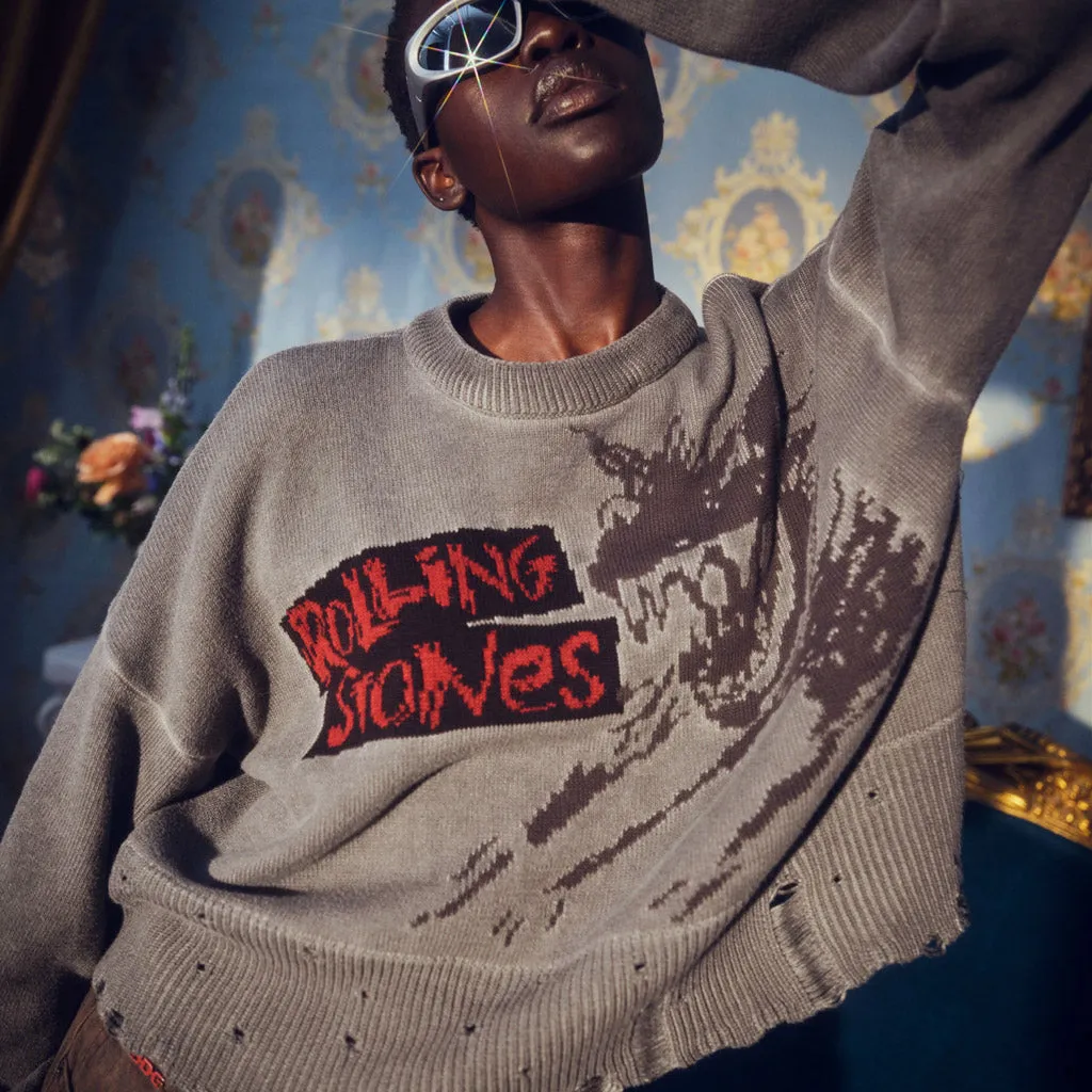 Urban Jungle Distressed Intarsia Sweater