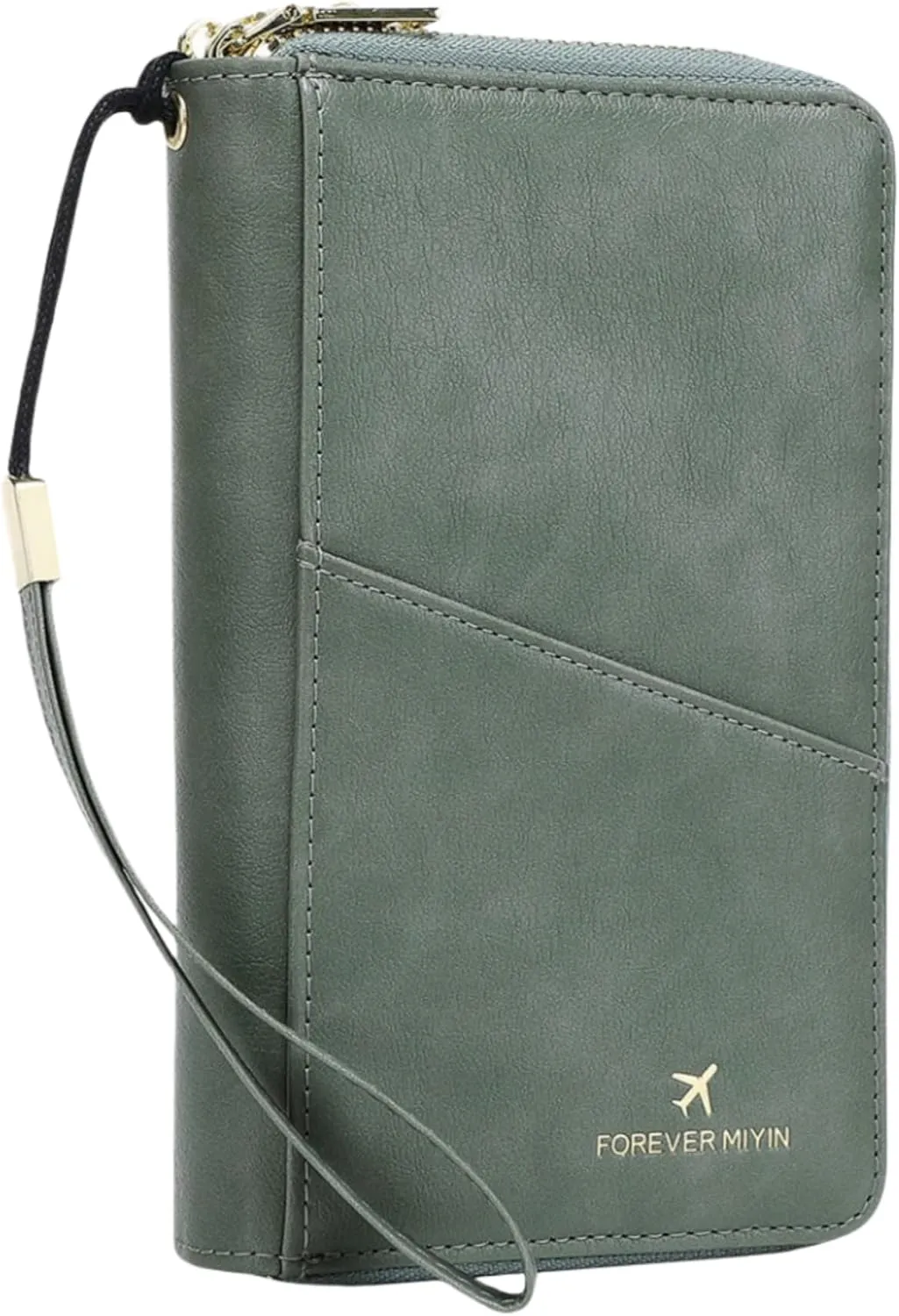 US-B Passport Wallet, RFID Blocking Passport Holder Large Capacity, Lightweight PU Document Organizer for Women (Green)