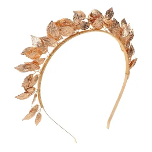 VICASKY Goddess Gold Headpiece Bridal Decorations Leaf Shape Wedding Tiara Crown
