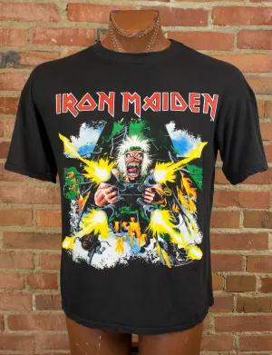 Vintage Iron Maiden Concert T Shirt 1990 Tailgunner World Tour Black Large-XL