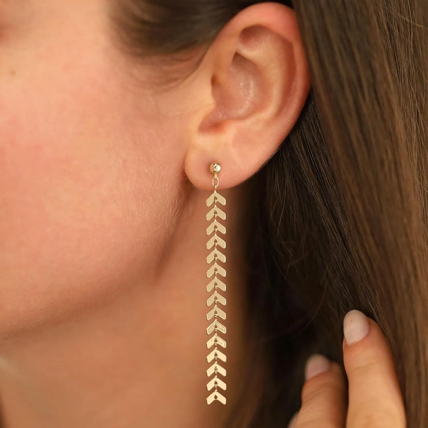 VRIUA Dangle Earrings for Women - 14K Gold Plated Statement Drop Earrings Dainty CZ Wedding Dangling Earrings Trendy Jewelry
