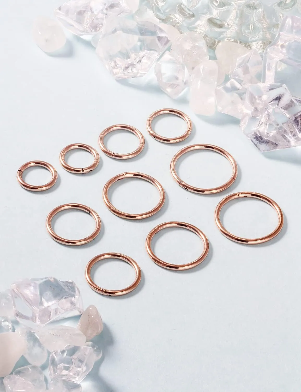 Vsnnsns 14G 16G Septum Nose Rings Hoops Lip Ring Piercing Jewelry 316L Surgical Steel Hinged Segment Clicker Cartilage Tragus Helix Conch Rook Daith Lobe Earrings Hoops Piercing Jewelry for Women Men