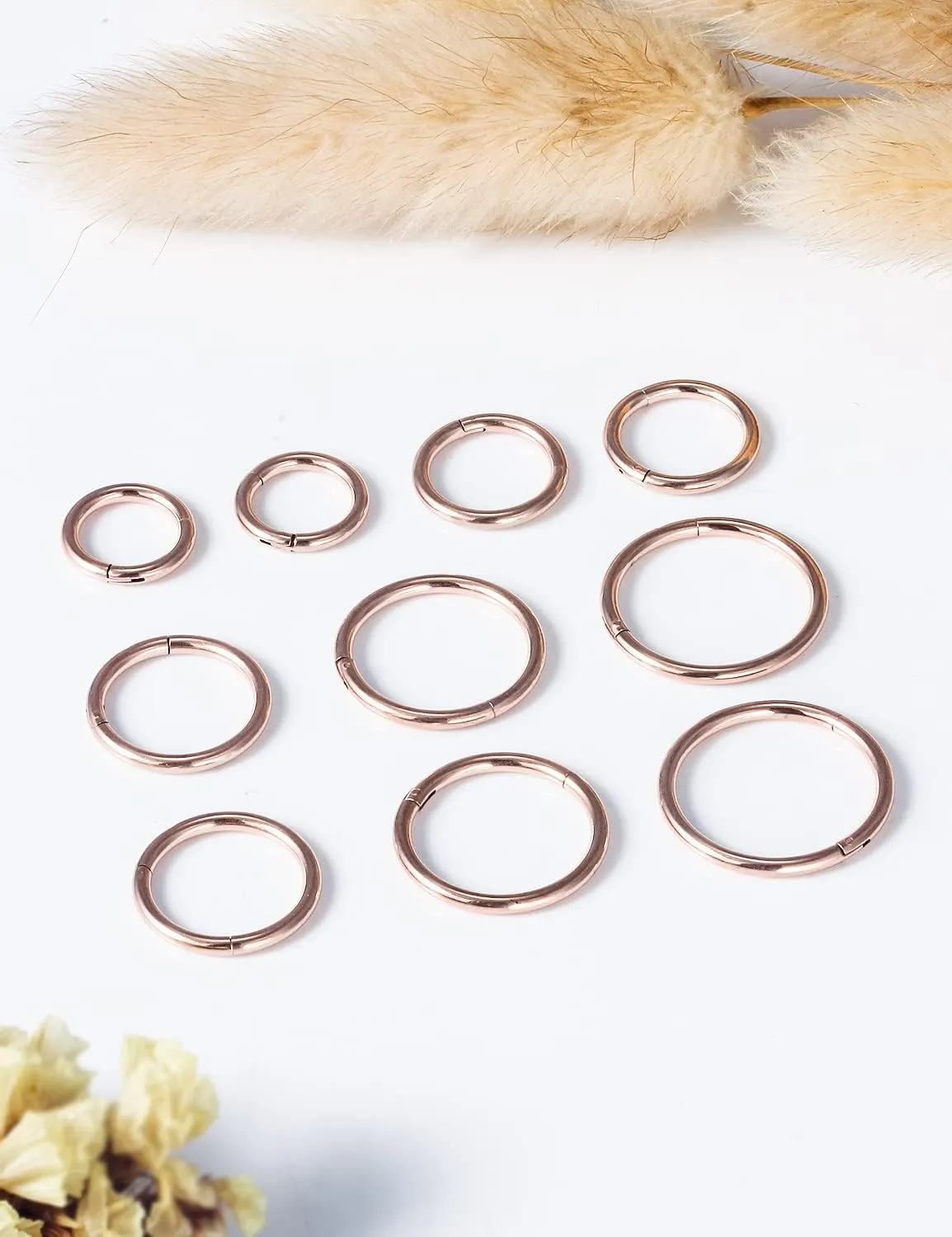 Vsnnsns 14G 16G Septum Nose Rings Hoops Lip Ring Piercing Jewelry 316L Surgical Steel Hinged Segment Clicker Cartilage Tragus Helix Conch Rook Daith Lobe Earrings Hoops Piercing Jewelry for Women Men