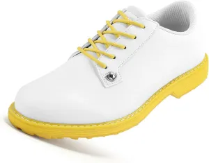Waterproof Golf Brogue Shoes, Outdoor Casual Golf Sneakers Spikless Leather Arch Support Walking Footwears
