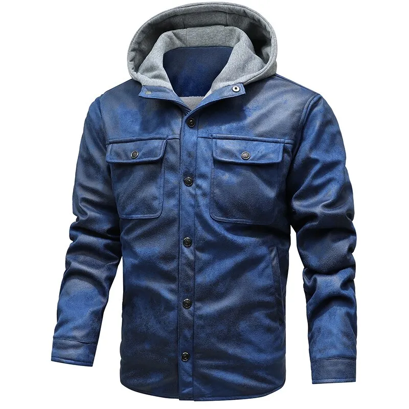 West Louis Leather Outwear Fleece Jacket
