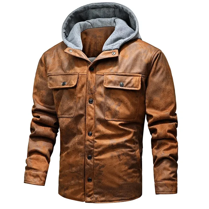 West Louis Leather Outwear Fleece Jacket