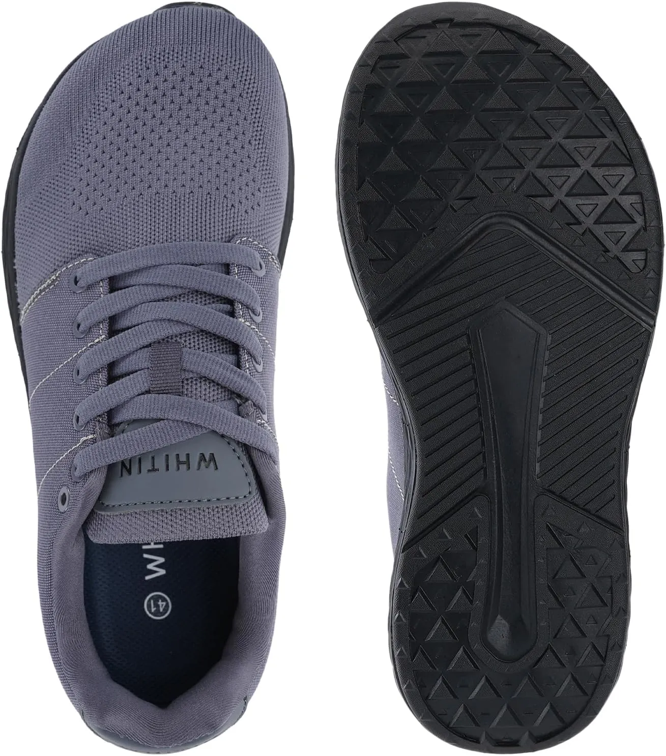 WHITIN Men's Wide Toe Box Walking Shoes   Zero Drop with Non-Slip Rubber Outsole