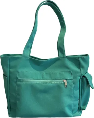 Women Shoulder Bags Fashion New Pattern Simple Solid Color Large Capacity Casual Practical Zipper Bag (Green, One Size)
