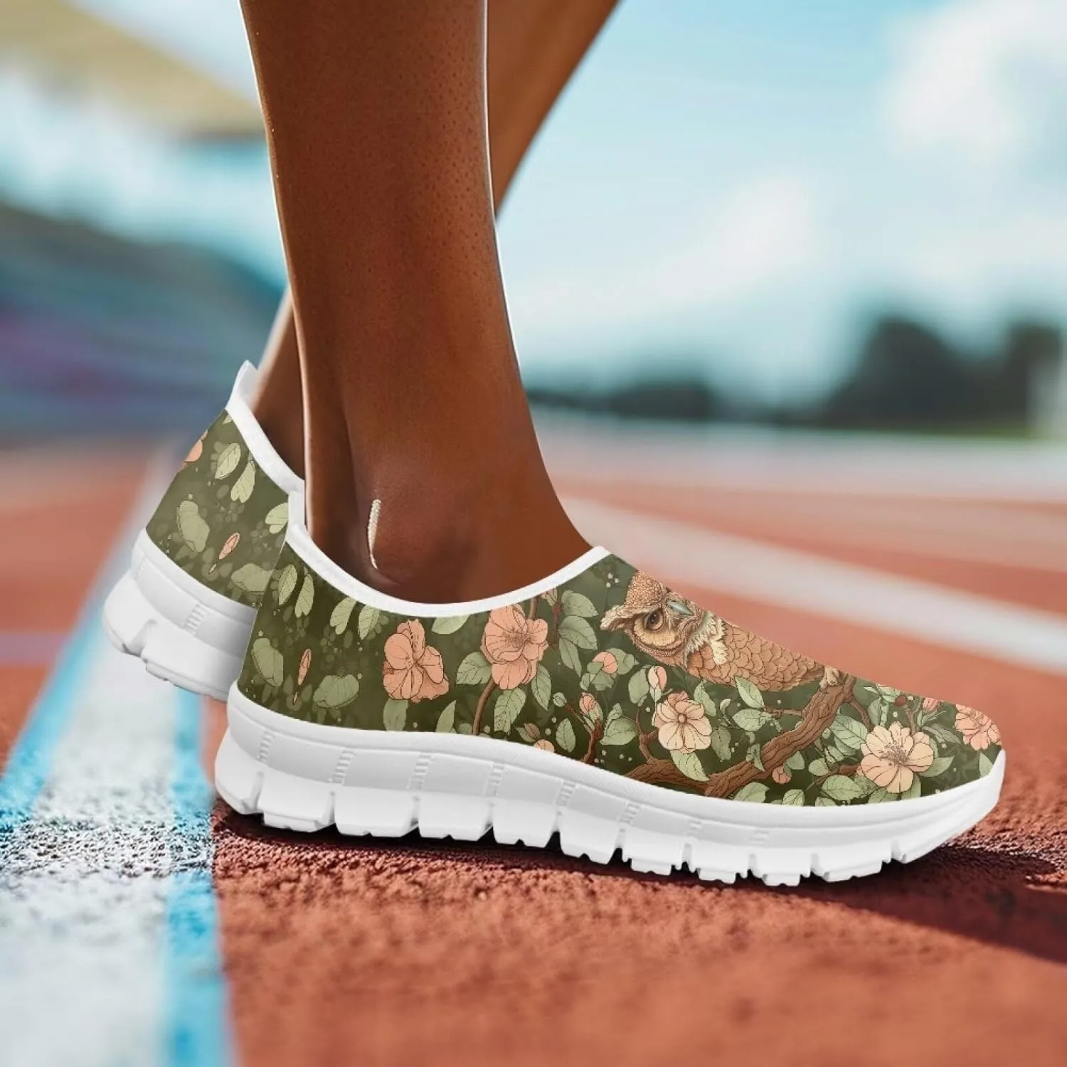 Women's Animal Sneaker Soft Casual Low-Top Breathable Shoes Hands Free Slip On Non-Slip Tennis Sneaker for Ladies US 5.5-11.5