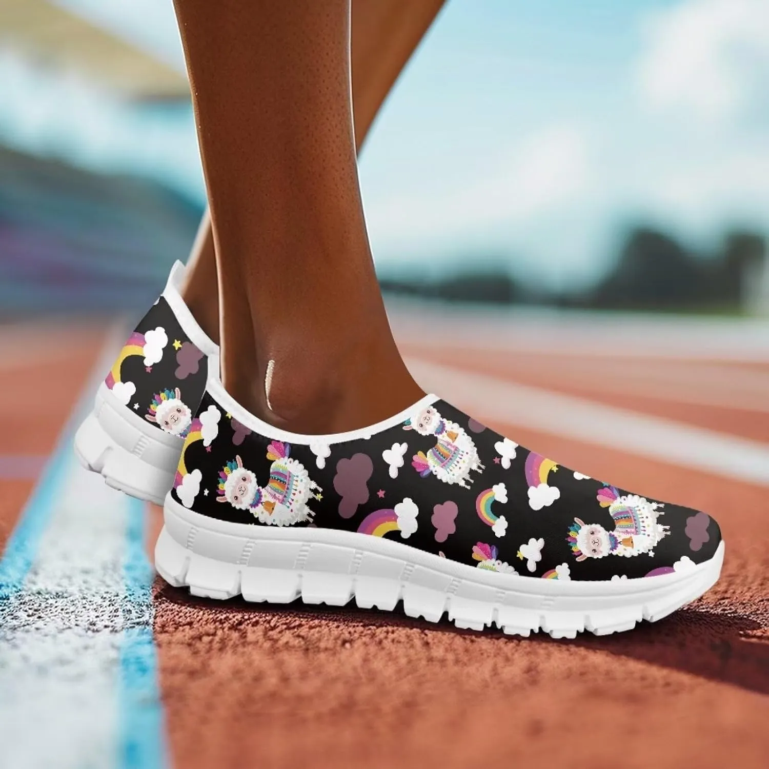 Women's Animals Sneaker Casual Breathable Mesh Anti-Skid Low-Top Outdoor Shoes Soft Slip On Holiday Travel Sneaker for Ladies US 5.5-11.5