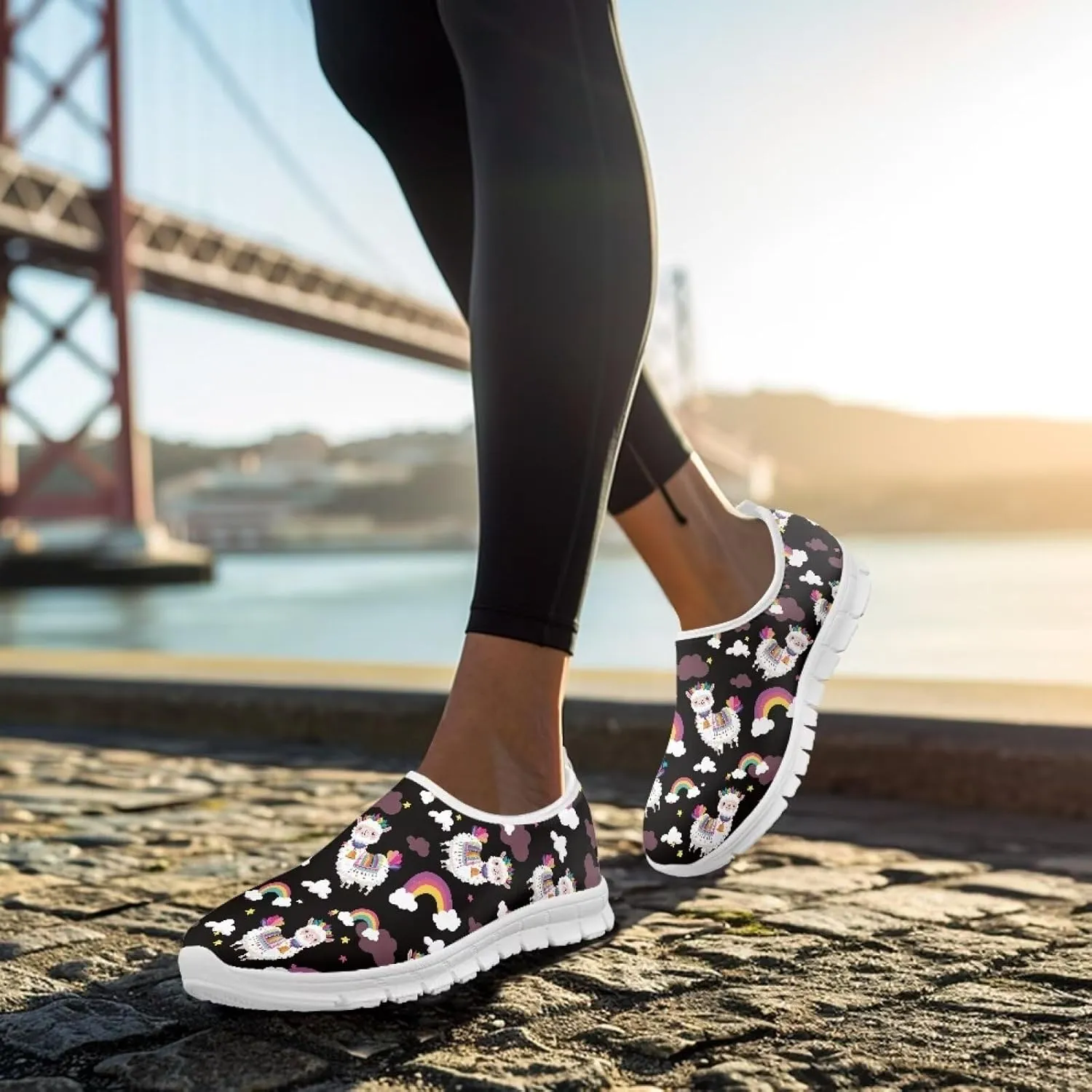 Women's Animals Sneaker Casual Breathable Mesh Anti-Skid Low-Top Outdoor Shoes Soft Slip On Holiday Travel Sneaker for Ladies US 5.5-11.5