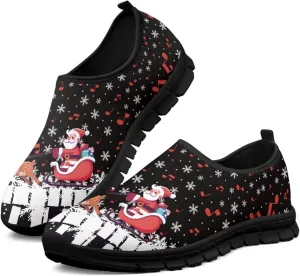 Women's Christmas Sneaker Casual Low Top Shoes Slip On Lightweight Non-Slip Holiday Walking Sneaker for Women US 5.5-11.5