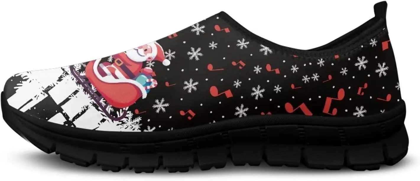 Women's Christmas Sneaker Casual Low Top Shoes Slip On Lightweight Non-Slip Holiday Walking Sneaker for Women US 5.5-11.5