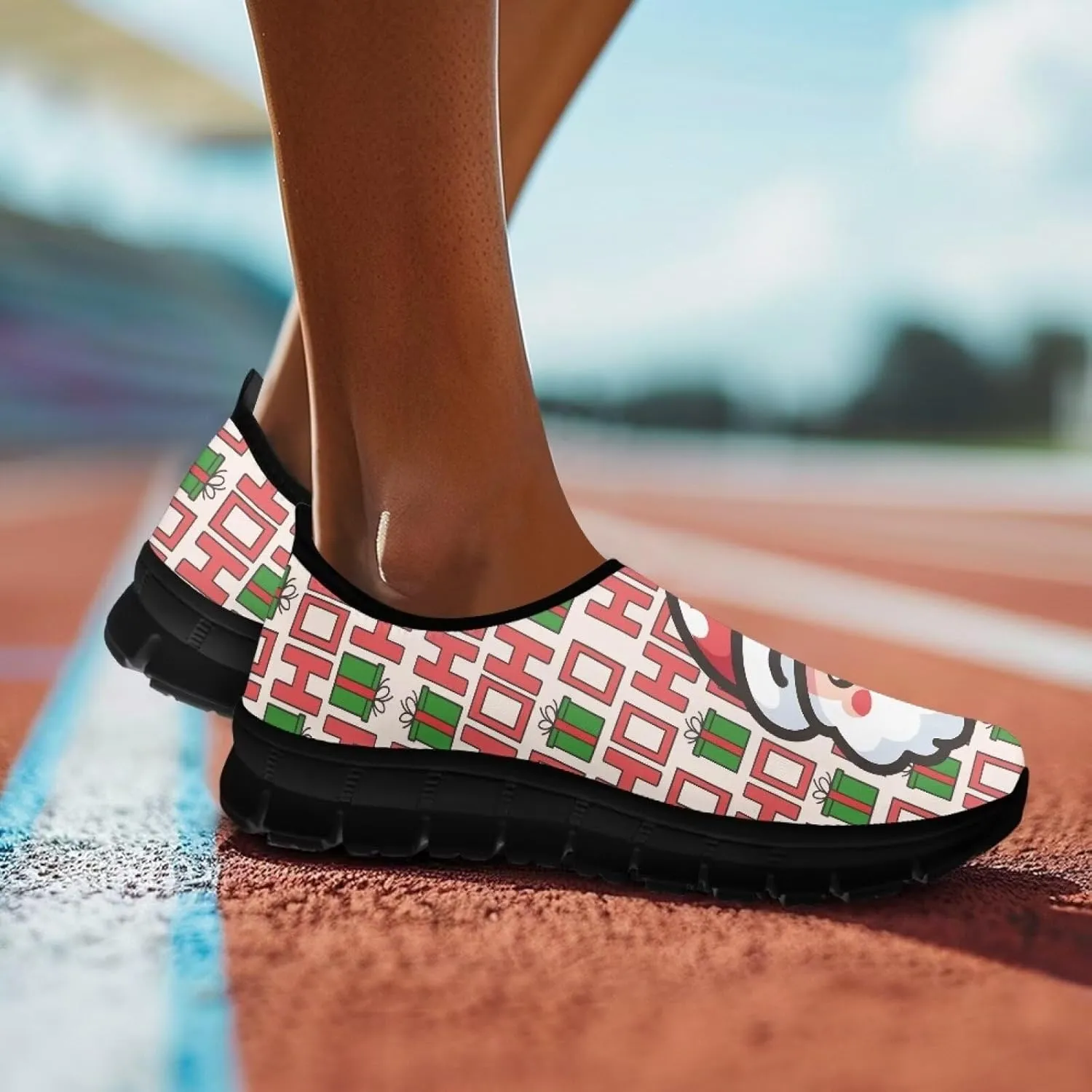 Women's Christmas Sneaker Casual Low Top Shoes Slip On Lightweight Non-Slip Holiday Walking Sneaker for Women US 5.5-11.5