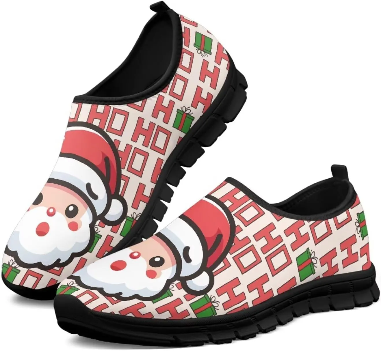 Women's Christmas Sneaker Casual Low Top Shoes Slip On Lightweight Non-Slip Holiday Walking Sneaker for Women US 5.5-11.5