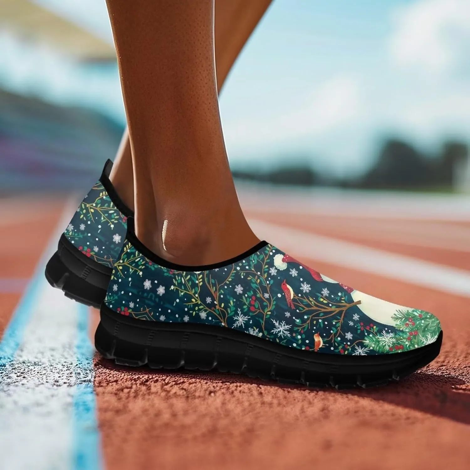 Women's Christmas Sneaker Casual Low Top Shoes Slip On Lightweight Non-Slip Holiday Walking Sneaker for Women US 5.5-11.5