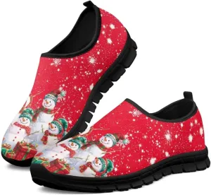 Women's Christmas Sneaker Casual Low Top Shoes Slip On Lightweight Non-Slip Holiday Walking Sneaker for Women US 5.5-11.5