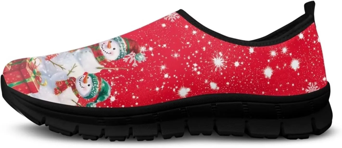 Women's Christmas Sneaker Casual Low Top Shoes Slip On Lightweight Non-Slip Holiday Walking Sneaker for Women US 5.5-11.5