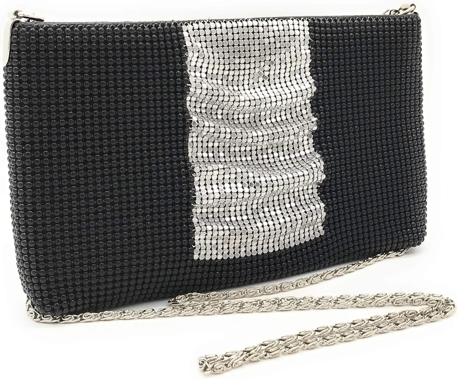 Womens clutch metal mesh metal beaded mesh evening purse for Cocktail Party Prom Wedding Banquet