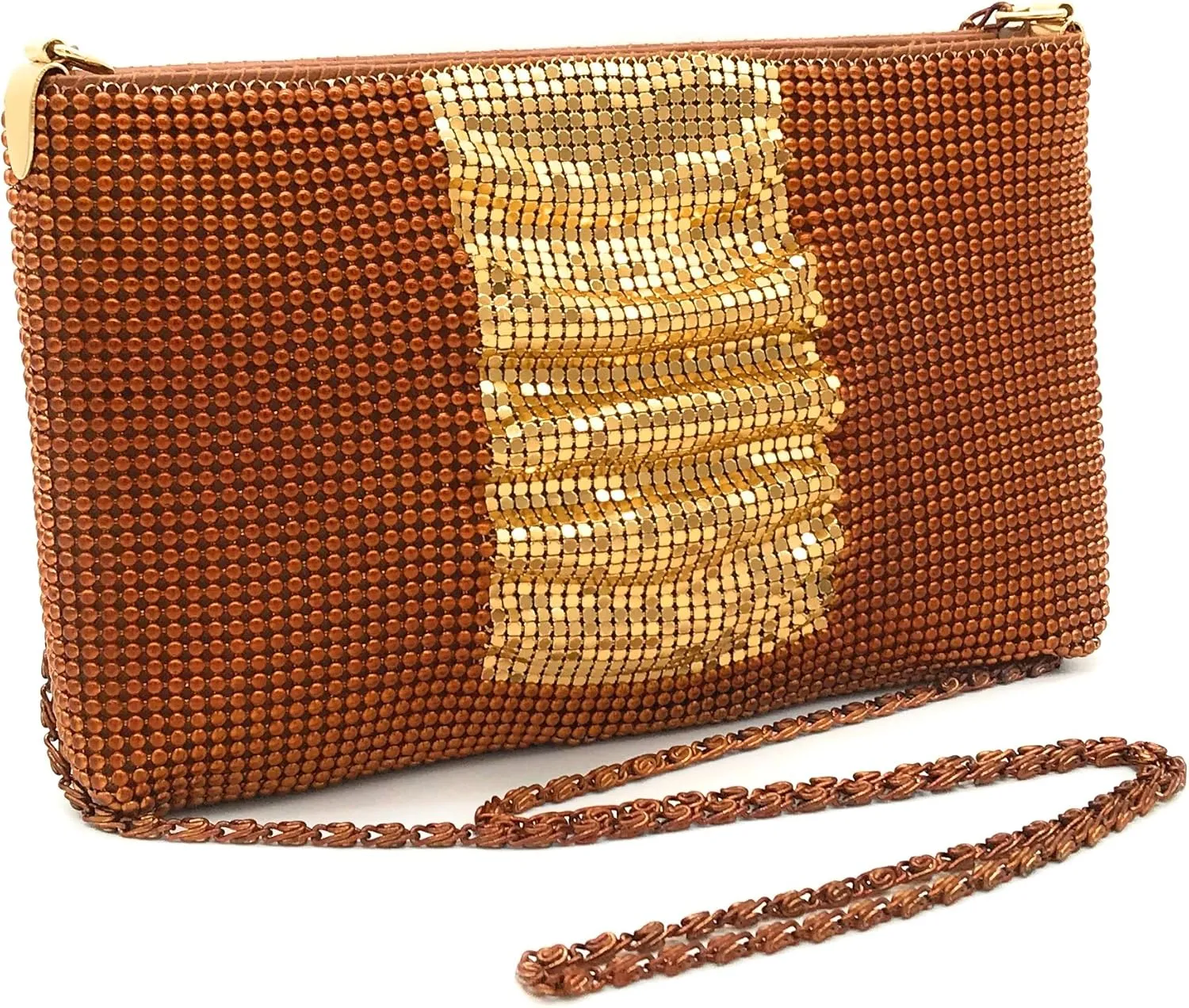 Womens clutch metal mesh metal beaded mesh evening purse for Cocktail Party Prom Wedding Banquet
